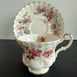 Vintage Royal Albert Bone China Teacup and Saucer in Pattern “Lavender Rose”